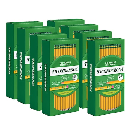 Ticonderoga Yellow No 2 Pencils, Classpack, 480PK X13480